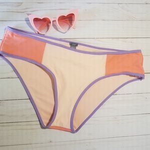 NWOT Aerie Color Block Peach Purple Bikini Bottoms